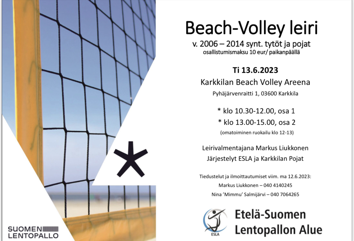 Beach Volley-leiri tytöille ja pojille