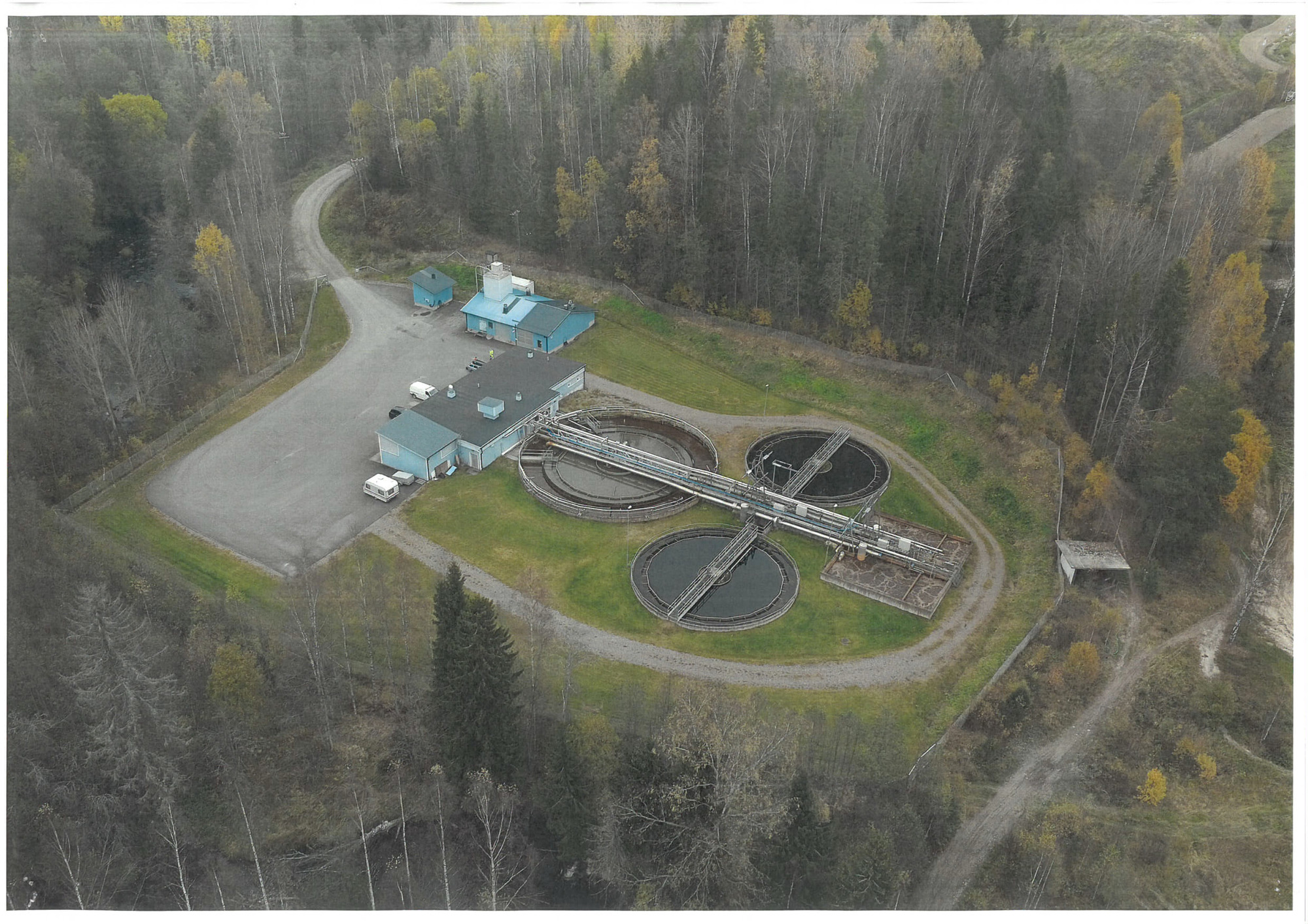 Ilmakuva Karkkilan kaupungin jätevedenpuhdistamosta